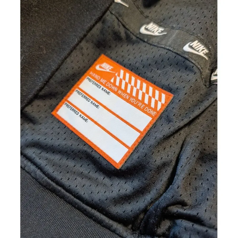 Nike Boys 4T Black Gray Color Block Hooded Varsity Jacket Futura Swoosh Coat